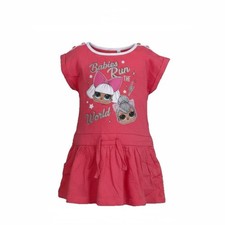 Neuf Robe Fille LOL Surprise 2-8 Ans Rose Fripes Poches