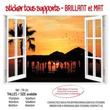 Sticker trompe oeil - trompe, fenetre