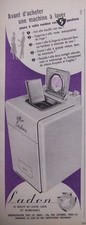 PUBLICITÉ DE PRESSE 1952 MACHINE A LAVER LADEN - ADVERTISING