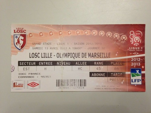 Ticket match lille olympique - ticket,