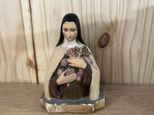 BUSTE PLATRE POLYCHROME Sainte therese De L’EJ  -  XXeme Siecle