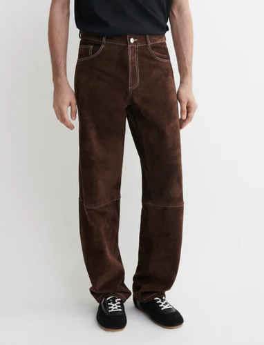 Pantalon décontracté cuir - en,