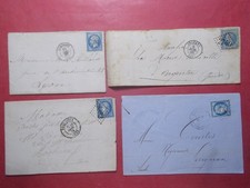 Marcophilie Lot 4 Lettres Oblitérations Timbres divers Classiques Vrac (LT35)
