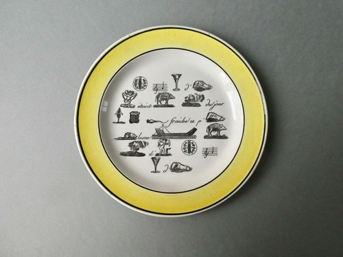 Assiette rébus faïence - rébus,