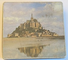 Ancienne Boîte Métal à Gâteaux Décor Le Mont Saint-Michel