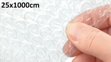 Rouleau Film Bulle 25x1000cm Papier à Bulles d'air de diamètre 10mm 35 microns