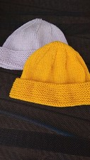 Bonnet laine naissance bébé tricoté main / Laine mérinos / NEUF