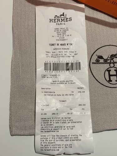 Sac hermes evelyne marron - sac,