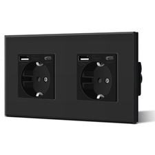 Double prise murale Schuko en