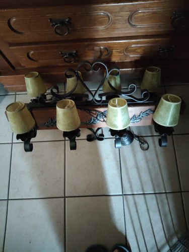 Ancien grand lustre - ancien, bois