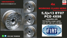 4 jantes 13 pouces 4x98 Fiat 124 125 127 128 x1/9 850 131 un turbo