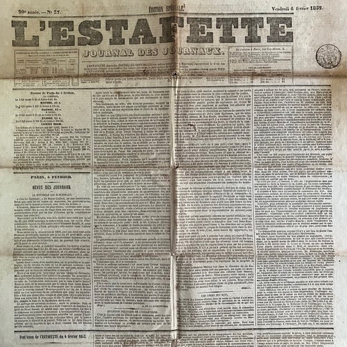 Estafette 1852 - 6/2/1852, #