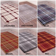 Tartan Rug Traditionnel Classique Salle à Manger Chambre Petit Moyen Grand Tapis