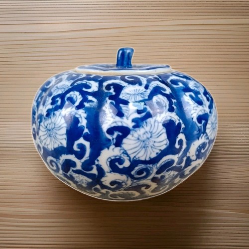 Pot couvert porcelaine - pot, bleu