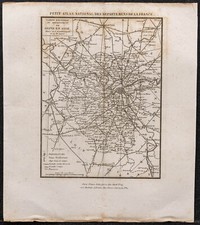 1839 - Carte du département de Seine et Oise - Gravure ancienne - Paris