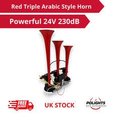 Triple klaxon rouge 230 dB 24