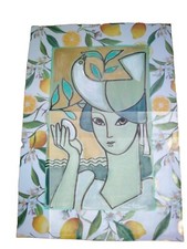 MARTINERY.  Grand Dessin Sur Fond Couleur