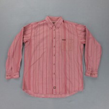 Chemise Rayures Vintage Y2K Marlboro Classics Homme 2XL Rose Manches Longues Cot