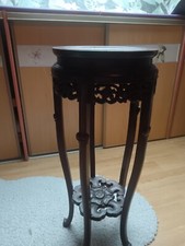 scelette bois de rose sculpté plateau marbre  