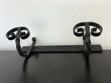 porte manteaux fer forgé vintage art populaire rustique ferme chalet torsade