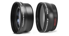 2-Pcs Hi Def Lens Kit Telephoto & Wide Angle Lens Set For Samsung NX1 EV-NX1