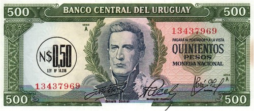 Uruguay centavos 500 - uruguay, on