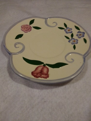 Floral small plate - floral, markings