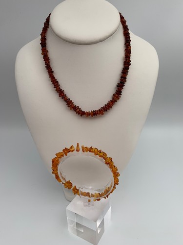 Parure ambre collier - collier, fermoir