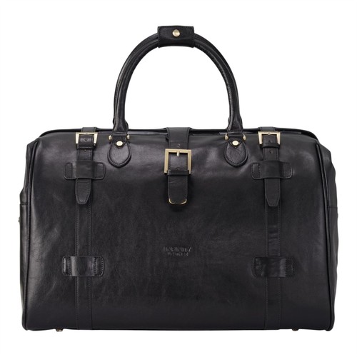 Cuir véritable noir duffle - véritable,