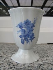 MAZAGRAN PORCELAINE LIMOGES BOUQUET Gris Bleu 10 cm haut