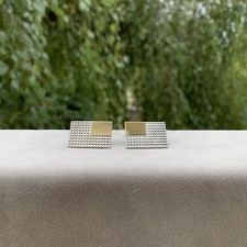 Boutons de manchette Argent Massif et Or 18 Carats MECAN ART DECO