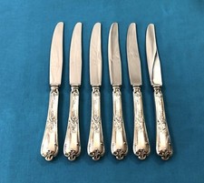 6 grand couteaux de table Modèle LOUIS XV ROCAILLE métal argenté Couvert 25,5 cm