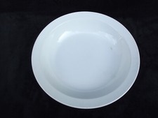 Plat rond creux saladier en faience blanche Lunéville  NO Creil et Montereau