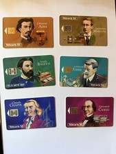 Lot de 6 Télécartes téléphoniques  -  Les grandes figures des Télécommunications