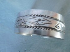 Bracelet manchette ancien homme femme vintage poisson gris argent massif Tunisie