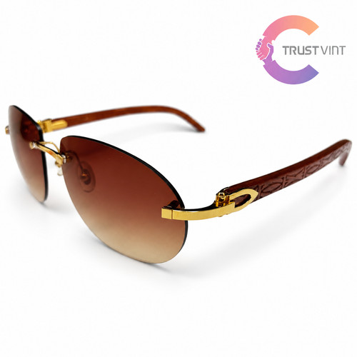 Cartier bubinga wood rimless - bubinga,