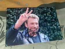 Photo Cartonne Dedicace Autograph Johnny Hallyday Format 10x15cm