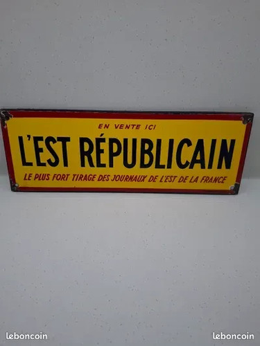 Plaque publicitaire émaillée