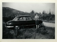 PHOTO ANCIENNE - VINTAGE SNAPSHOT - VOITURE PANHARD AUTOMOBILE FEMME - CAR WOMAN