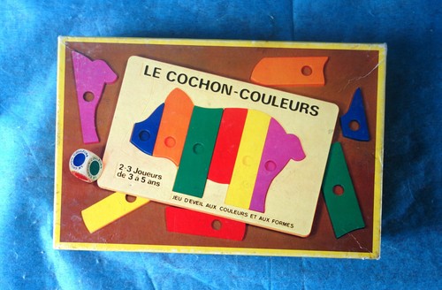 Vintage jeu cochon couleurs - le,