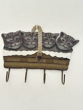 porte-torchons serviettes clés plaque en métal DECO chats