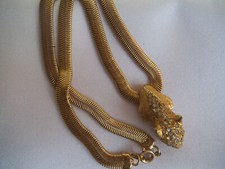 Ancien rare collier "panthere" antique costume jejwelry necklace