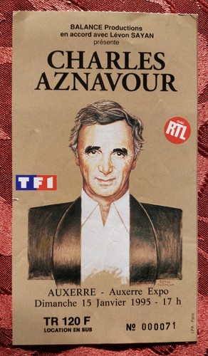 Charles aznavour ticket billet - aznavour,