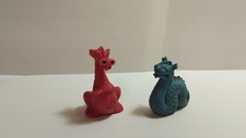Figurine gomme ESSO GLUPS  - Deux Dragons Rouge et bleu