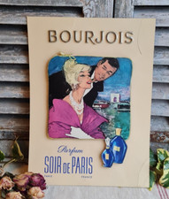 ANCIENNE PUBLICITE DE PARFUM BOURJOIS SOIR DE PARIS
