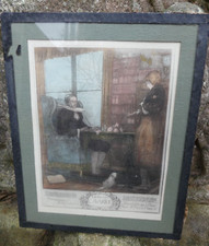 André Lambert les 12 Péchés Capitaux l'Avarice gravure sous verre 21cmX26,5cm