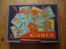 Jeu cubes bois carte - cubes, :