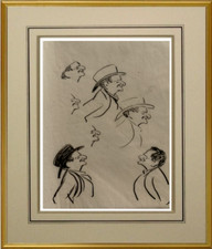 GEORGES GOURSAT dit SEM (1863-1934) DESSIN ORIGINAL SCENE ANIMEE 1900/20 (1096)