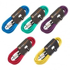 5 x Câble guitare Jack à Jack incurvé mono 6,35mm Câble instrument / 6 couleurs