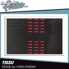 Tissus anthracite fanion rouge